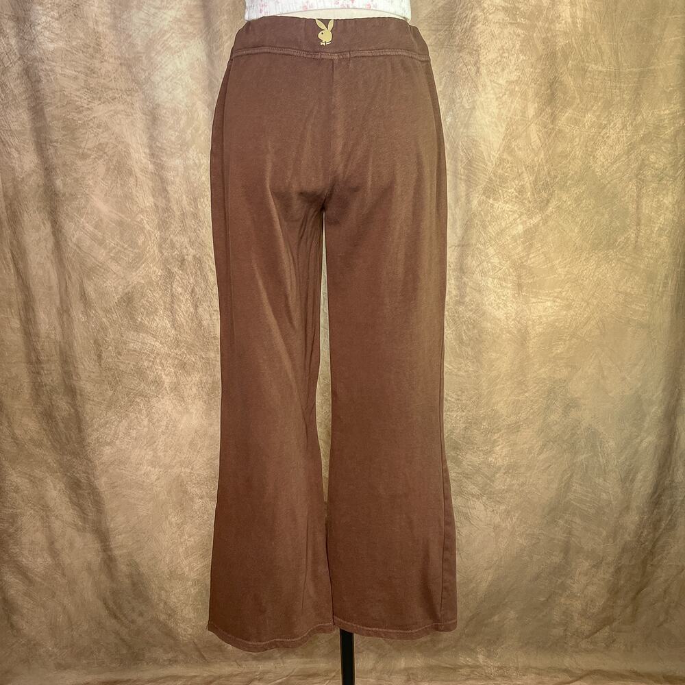 Playboy Sweat Pants PacSun Fitted Flare Sweatpants Brown Indie Sleaze McBling